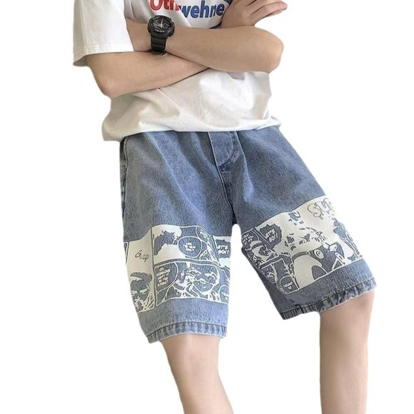 Men's Denim Shorts European Hip Hop Street Style 5-quarter Pants - Image 3