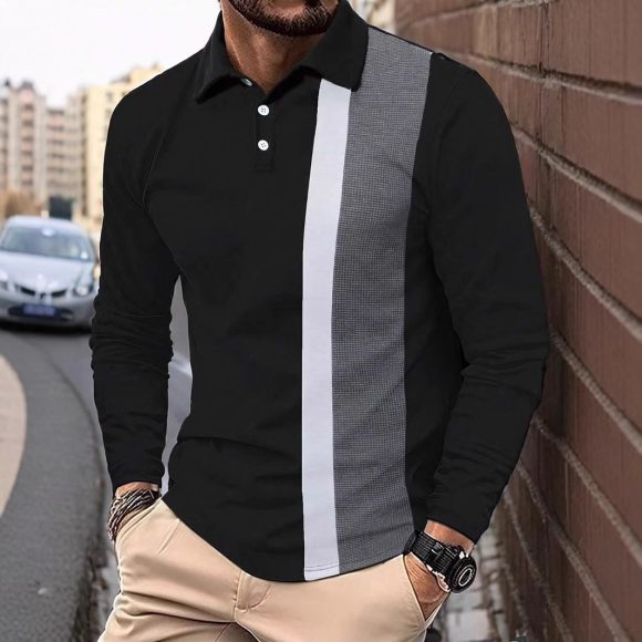 Men's Button Casual Slim Lapel 3D Printed Long Sleeve - Image 8
