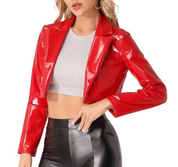 European And American Jacket Short Motorcycle Midriff Outfit Coat - Image 5