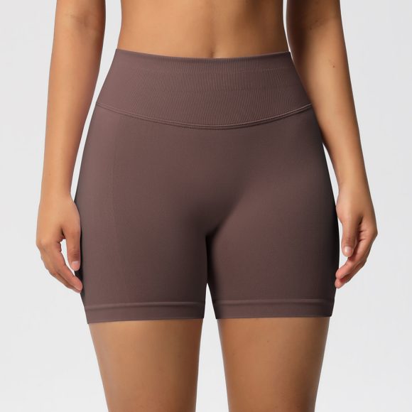 Seamless Three-section Waist Fitness Shorts Women's High Top Sports Yoga Shorts - Image 2