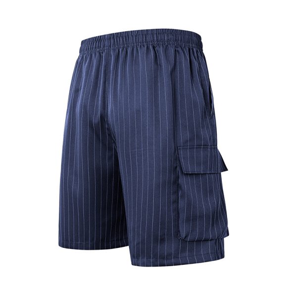 Chinese Style Summer Striped Casual Shorts Men's Loose Straight Beach Pants Shorts - Image 3