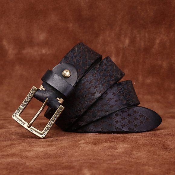 Original Diamond Carved Men's Denim Belt - Image 2