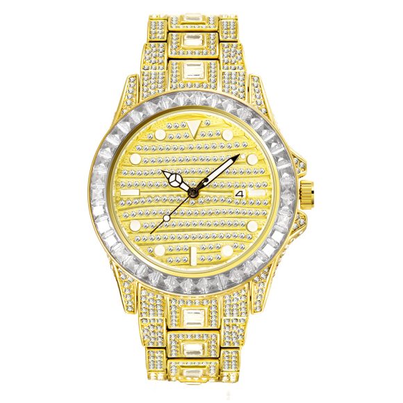 Fashion High-end Gradient Rainbow Diamond Waterproof Men's Quartz Watch - Image 3