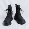 Black High-top Mid-calf Tooling Round Head Thick Bottom Martin Boots - Image 2