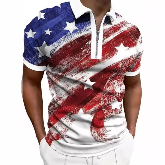 Men's Print Breathable Fashion Polo Shirt Top - Image 8