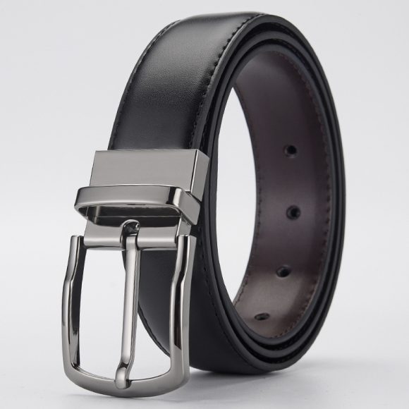 Gentleman Business Style Men's Leather Business Rotation Pin Buckle Belt - Image 6