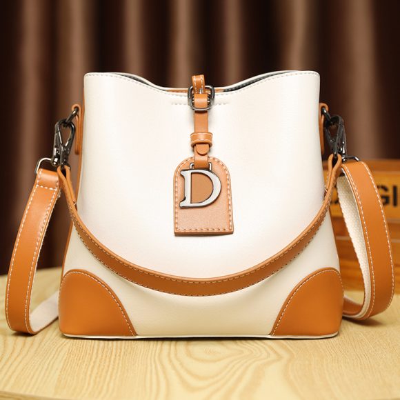Retro Bucket Hand Shoulder Soft Leather Cross-body Bag - Image 7