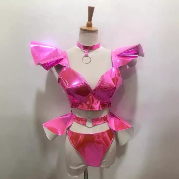 Stage Costume Sexy Bright Hard Patent Leather Suit - Image 5