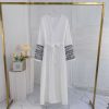 Elegant Cardigan Embroidered Muslim Dress Women's Robe - Image 4