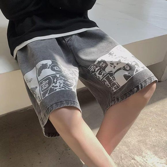 Men's Denim Shorts European Hip Hop Street Style 5-quarter Pants - Image 5