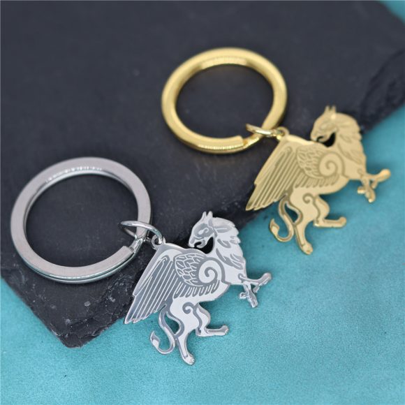 Fashion New Griffin Stainless Steel Anglo Pendant Keychain - Image 4