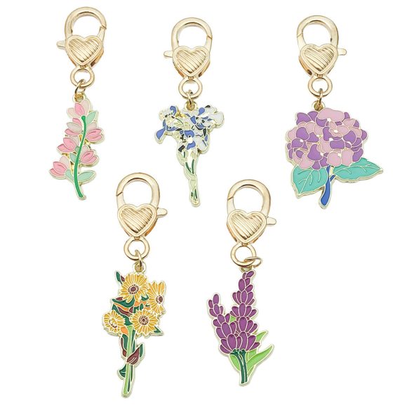 5 Oil Dripping Simulation Sunflower Carnation Bouquet Keychain - Image 5