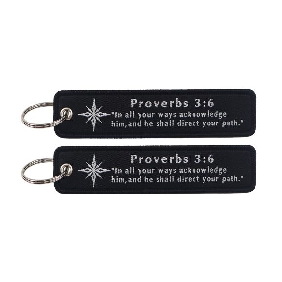 Minimalist Quotation Weaving Mark Keychain Lanyard - Image 4