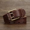 Men's Casual Retro Free Pin Punch First Layer Cowhide Lazy Belt - Image 6