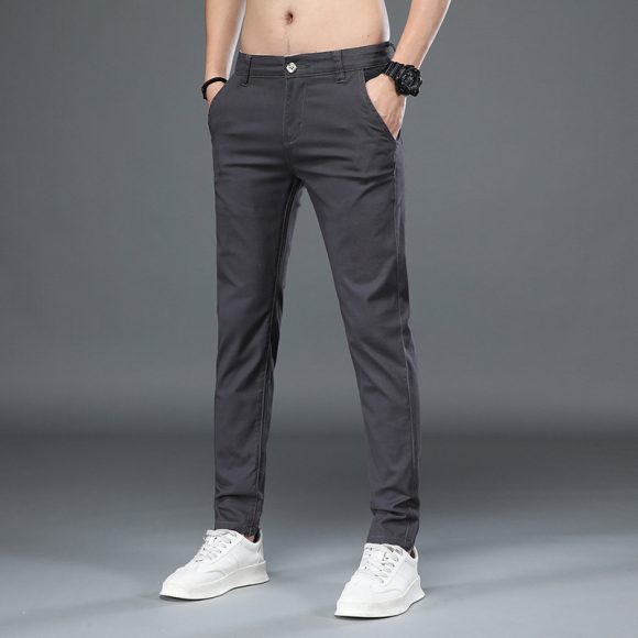 Business Casual Elastic Loose Straight Slim Fit Suit Pants - Image 4