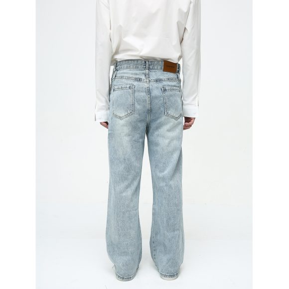 Men's American-style Retro Casual Worn Looking Washed-out Jeans - Image 8