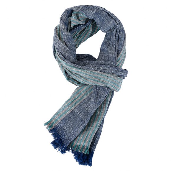 Men's Scarf Spring And Summer Pinstripe Color Matching - Image 8