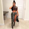 Women's Fashion Personalized Camouflage Wash Pocket Slit Tassel Skirt - Image 3