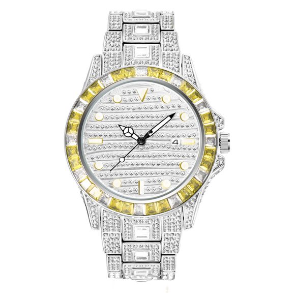 Fashion High-end Gradient Rainbow Diamond Waterproof Men's Quartz Watch - Image 2