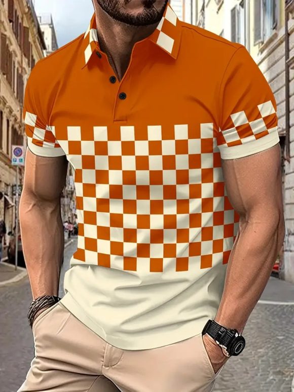 Men's Print Breathable Fashion Polo Shirt Top - Image 4