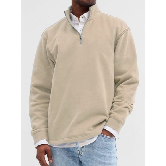 Outdoor Foreign Trade Men's Zipped Stand Collar Sweater Fashion Brand - Image 3