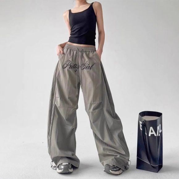 Men's And Women's Letter Embroidery Retro Paratrooper Pants