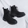 Black High-top Mid-calf Tooling Round Head Thick Bottom Martin Boots - Image 5