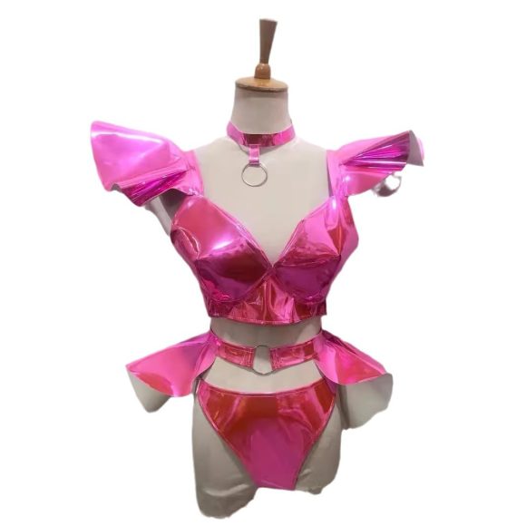 Stage Costume Sexy Bright Hard Patent Leather Suit - Image 4