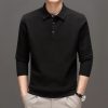 Knitwear Polo Collar Solid Color Long Sleeve Men's Sweater - Image 8