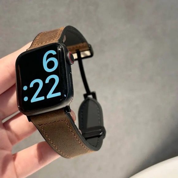 Watch Band Folding Magnetic Buckle Genuine Leather - Image 6