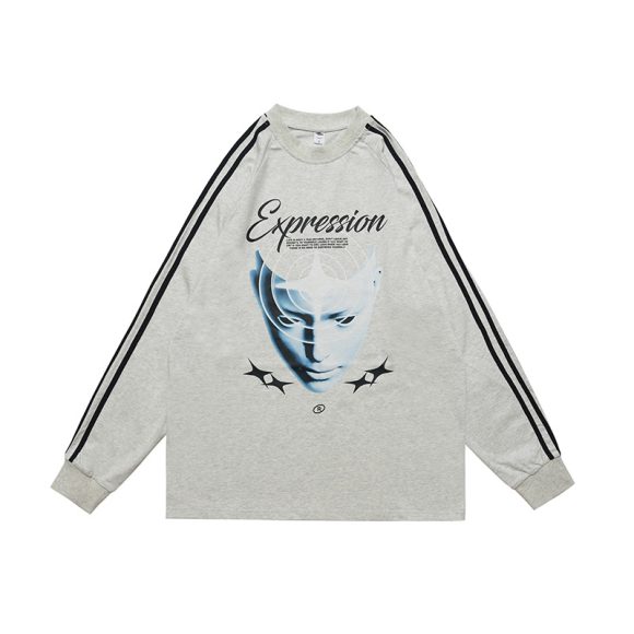 Heavy Pure Cotton Portrait Letter Printed Loose Long Sleeves - Image 7