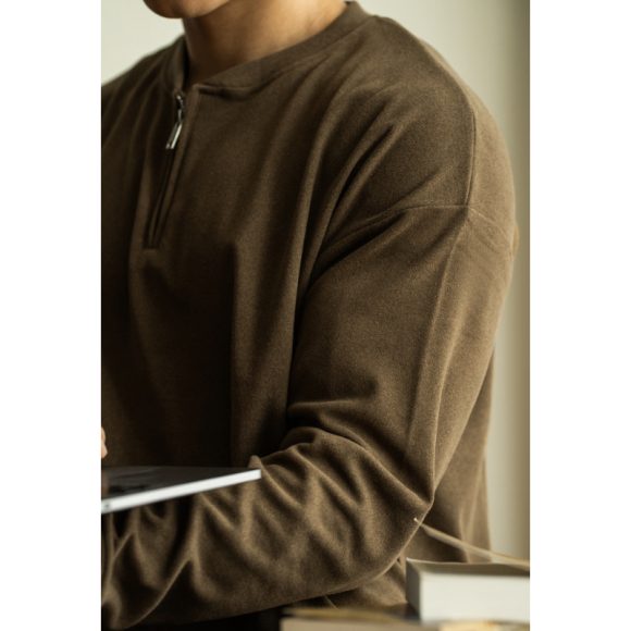 Half Long-sleeve Zipper T-shirt Men's Casual Bottoming Shirt - Image 3