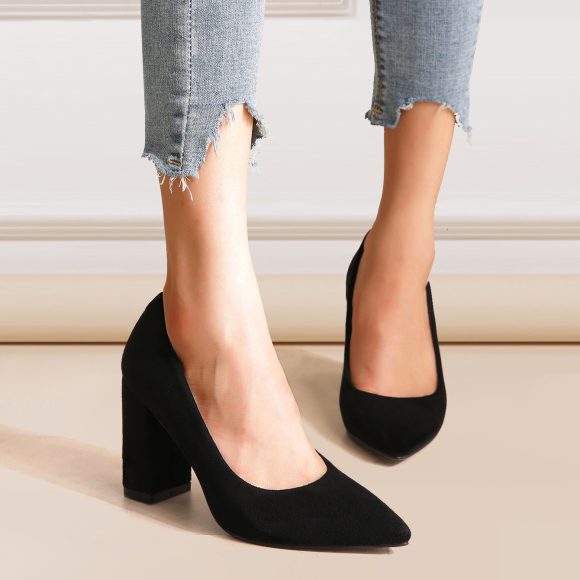 High Heels Women's Sandals Plus Size Black Pointed Toe - Image 3