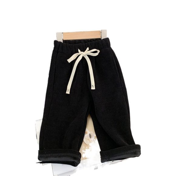 Straight-leg Pants Children Thick Warm Wide-leg Pants - Image 3