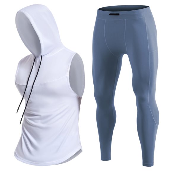 Men's Hooded Breathable Quick-dry Vest Trousers Suit - Image 5
