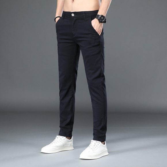 Business Casual Elastic Loose Straight Slim Fit Suit Pants - Image 5