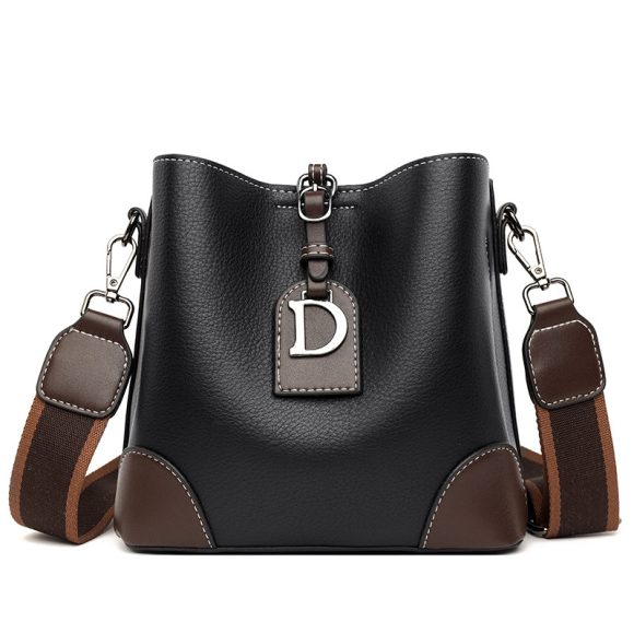 Retro Bucket Hand Shoulder Soft Leather Cross-body Bag - Image 6