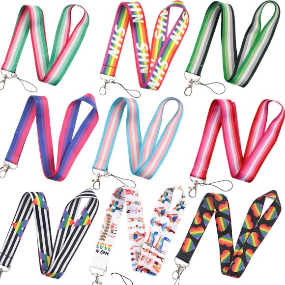Gay Mobile Phone Lanyard Multiple Polyester Ribbon