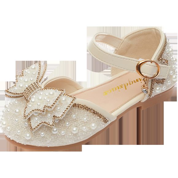 Summer Girls Pearl Bow Princess Shallow Mouth Pumps - Image 5