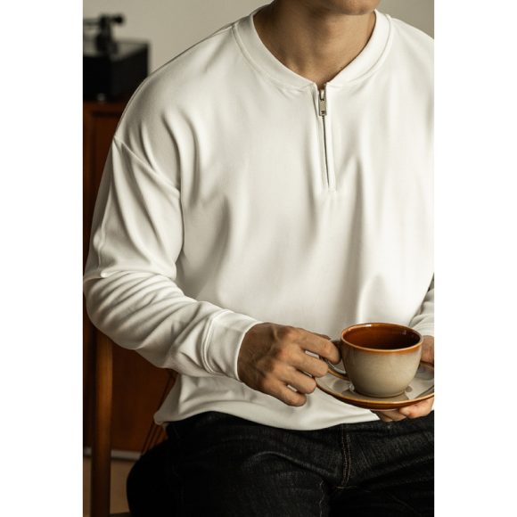 Half Long-sleeve Zipper T-shirt Men's Casual Bottoming Shirt - Image 7