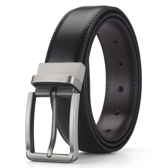 Gentleman Business Style Men's Leather Business Rotation Pin Buckle Belt - Image 3