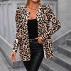 Women's Fashionable Leopard Print Cardigan Jacket Coat