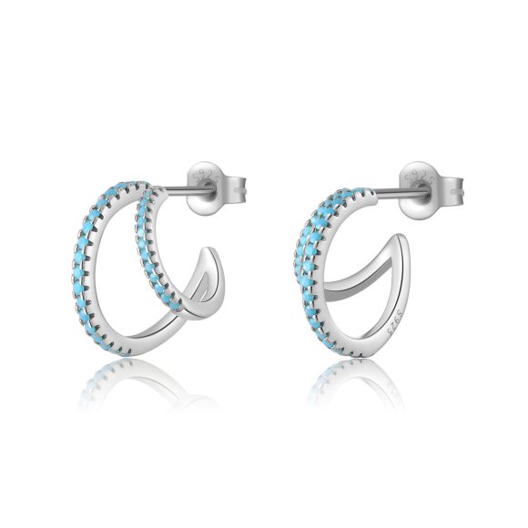 Double C Full Rhinestone Zircon Geometric Ins Temperament Entry Lux Personalized Earrings - Image 5