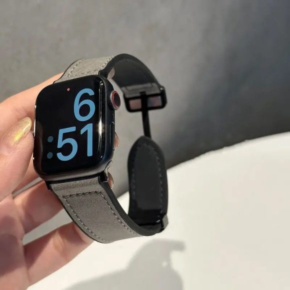 Watch Band Folding Magnetic Buckle Genuine Leather - Image 5