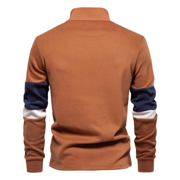 Polo Collar Contrast Color Casual All-matching Hoodie - Image 2