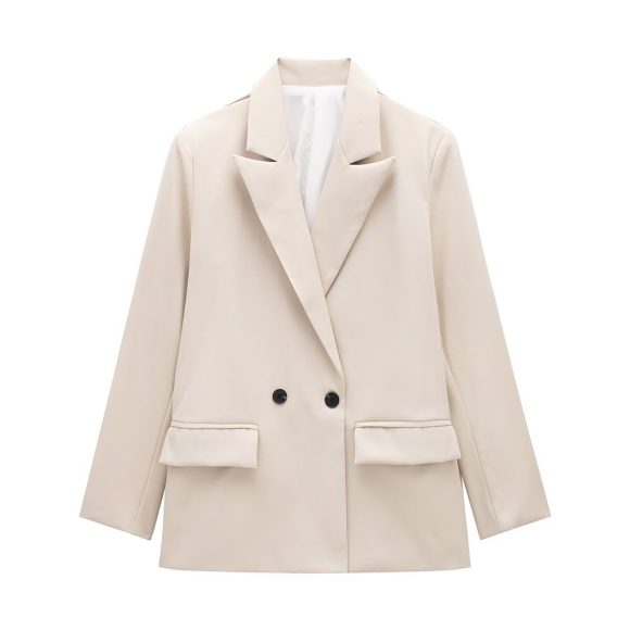 Women's Multi-color Commuter Loose Design Double-breasted Jacket - Image 10