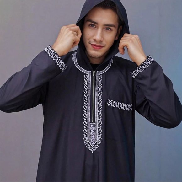 New Men's Loose Hooded Robe - Image 5