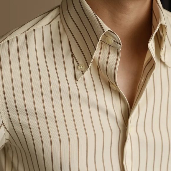 Men's Business Non-ironing Slim-fit Gentleman Versatile Fashion Pointed Buckle Collar Shirt - Image 5