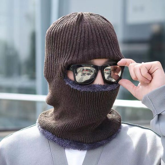 Winter Warm Unisex Dome Brimless Terry Neck Protection Thickened Flat Brim Knitted Hat - Image 4
