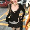Classic Style Atmosphere Furry V-neck Cardigan Jacket
